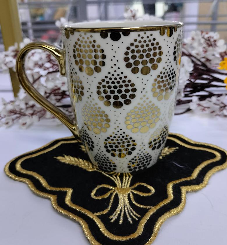 6  novelty coffee mug bone china porcelain tea cup coffee mug for home kitchen office (leopard gold toes design) image