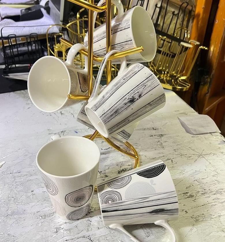 Ceramic Elegant Mugs 6pcs image