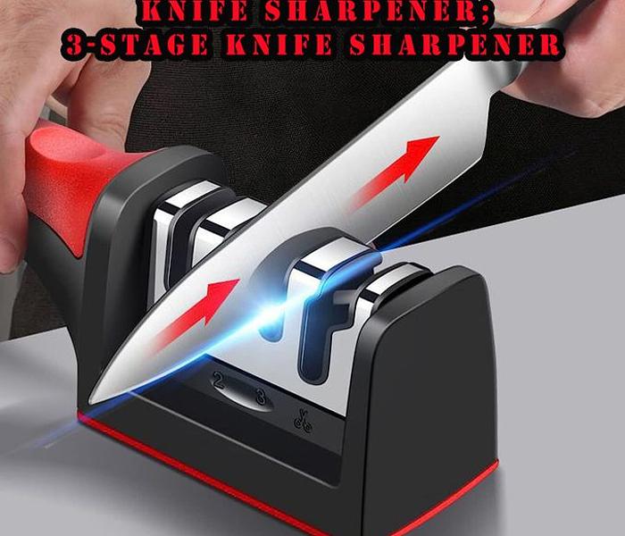 4 In 1 Professional Quick Kitchen Knife Sharpener 4 Stage Sharpening Slots image