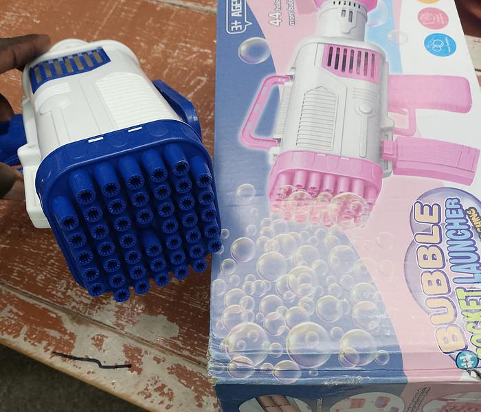 Bubble Gun Rocket 42 Holes Machine Gun Launcher Automatic Blower Soap Toys For Kids image