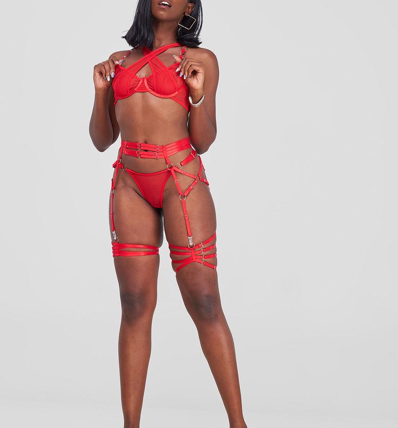   Posh Lingerie & More-Strapy Garter Lingerie Set  image