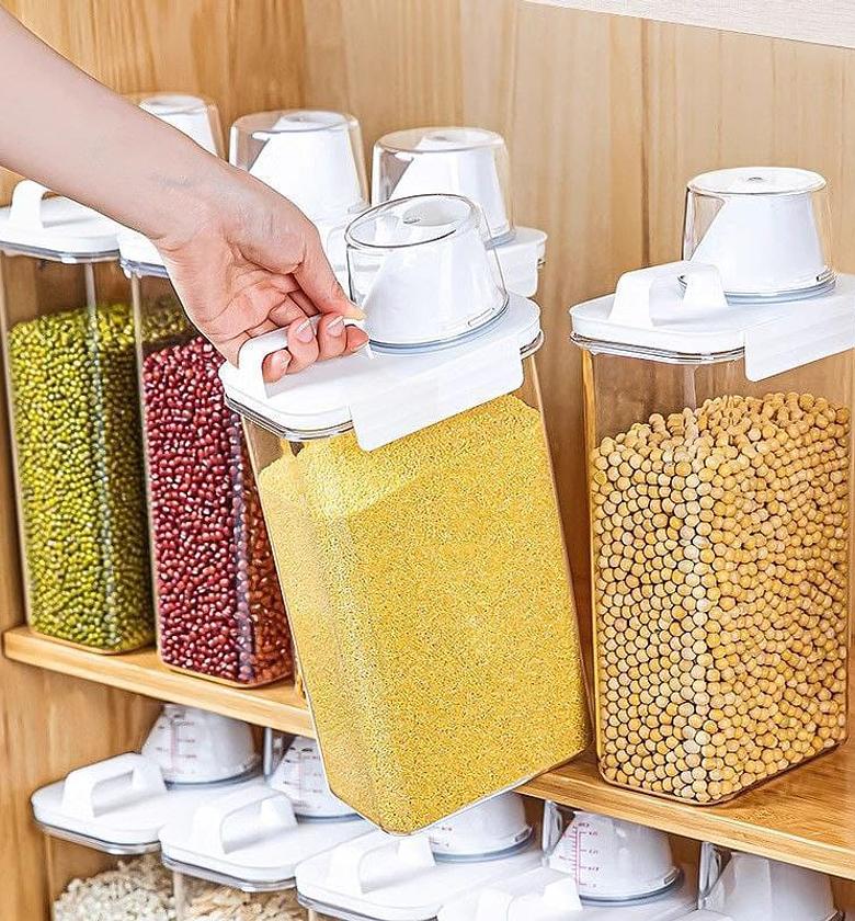 Storage containers with measuring cup  image