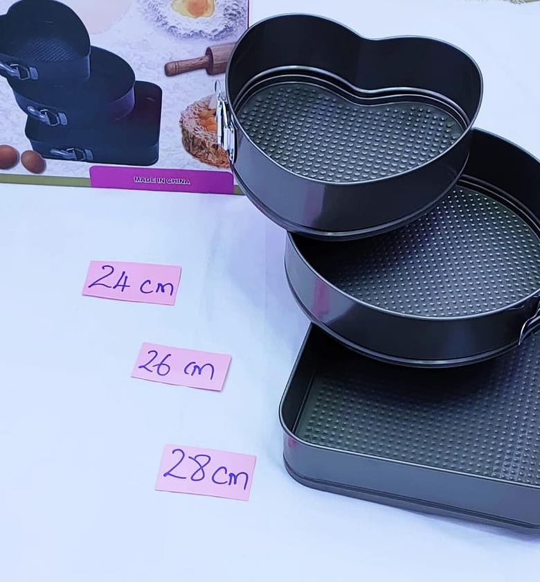 Set Of 3 Different Shapes Of Baking Tins image