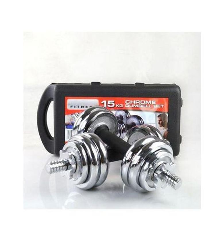 Chrome 15kgs DUMBELLS SET image
