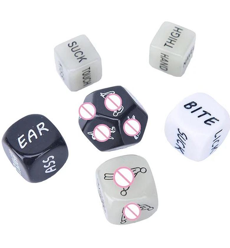 6 PCS Fun Acrylic Dice Love Dice Sex Dice Erotic Dice Love Game Toy Couple Gift image