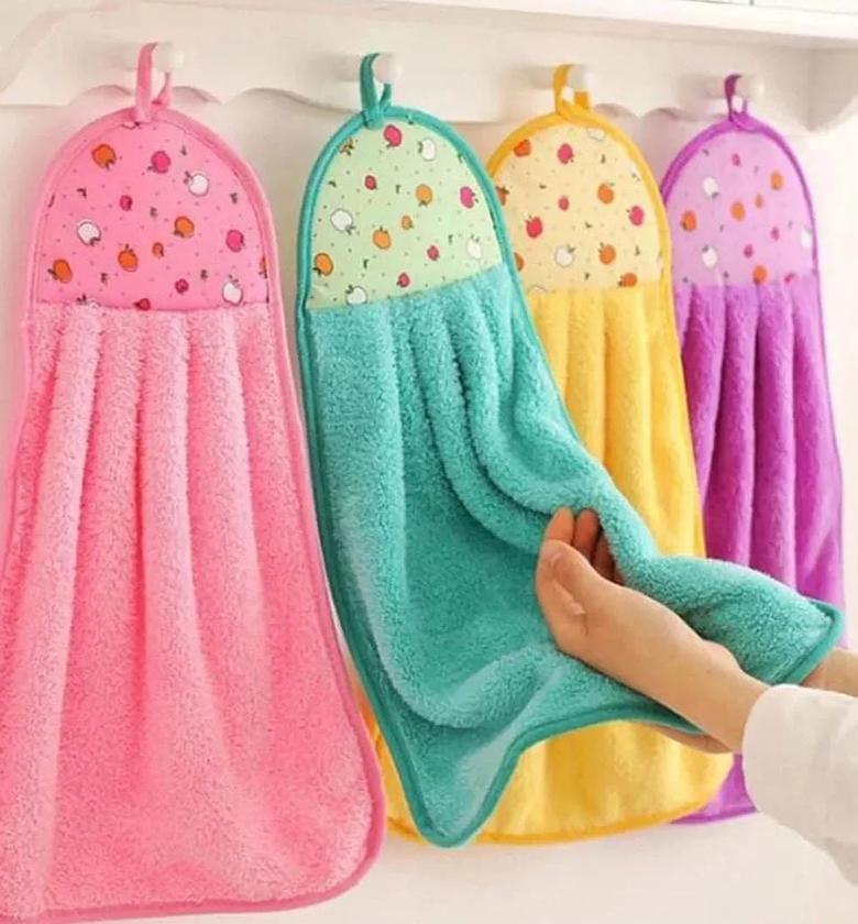 Super absorbent coral fleece kitchen towels. image