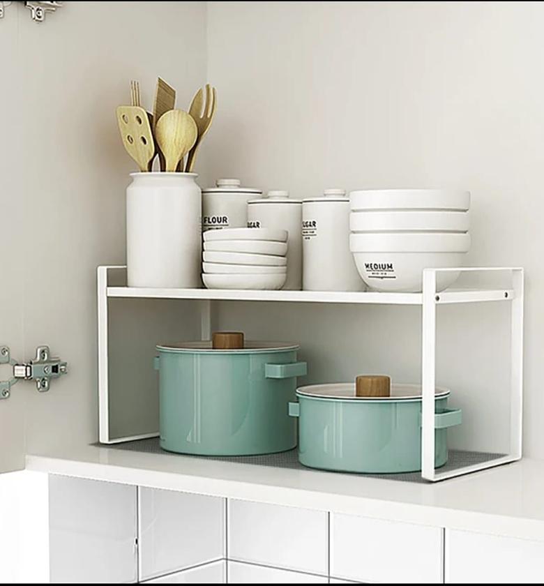 Retractable cabinet storage/spice under shelf rack/organizer image