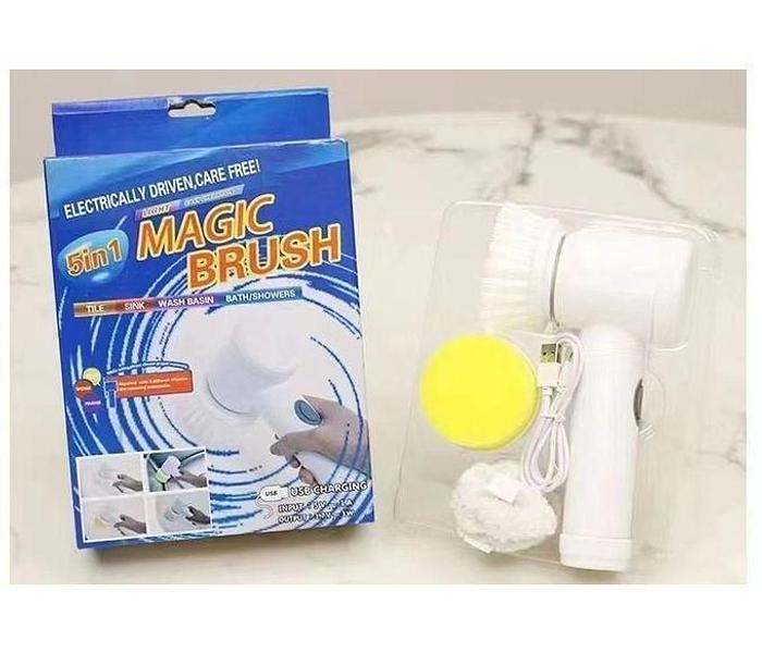 USB Rechargable magic brush with 3 option (brush, sponge &amp; polisher) image