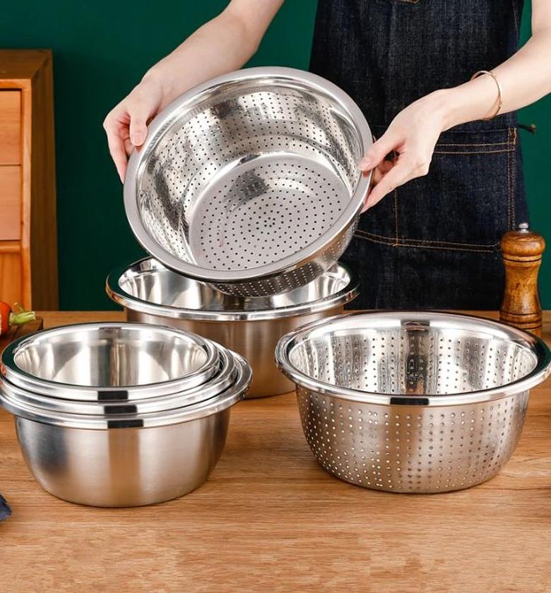 Stainless steel Vegetable/Cereal Washing basket  image