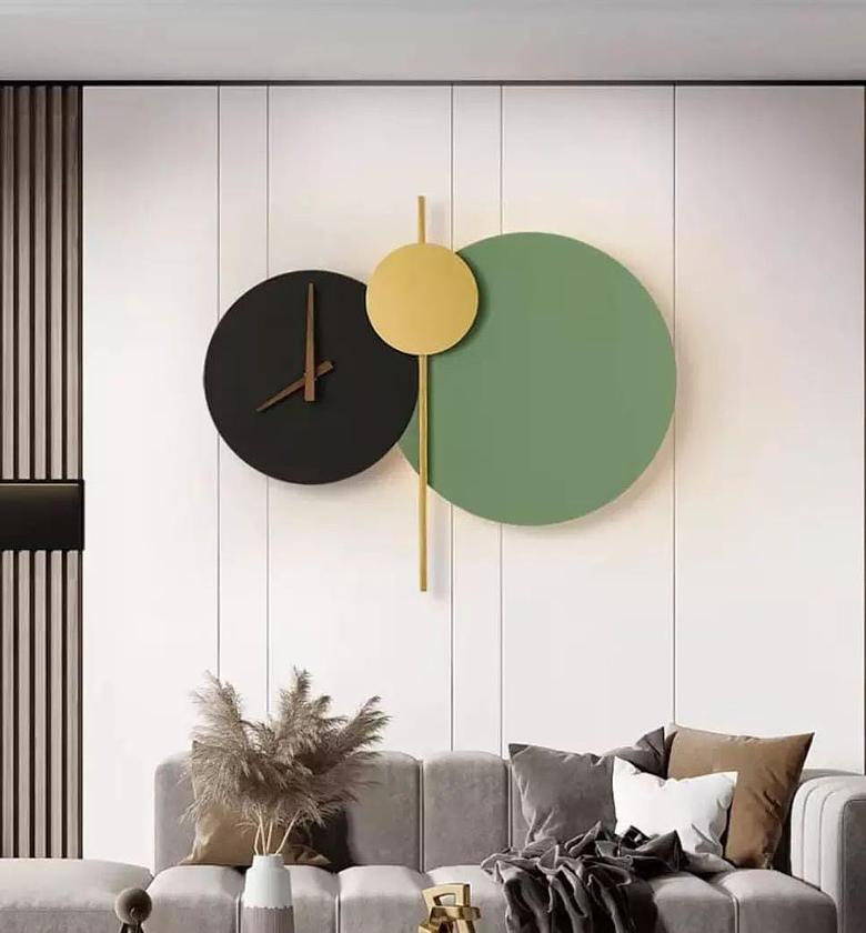 Nordic art clock design led wall lamp image