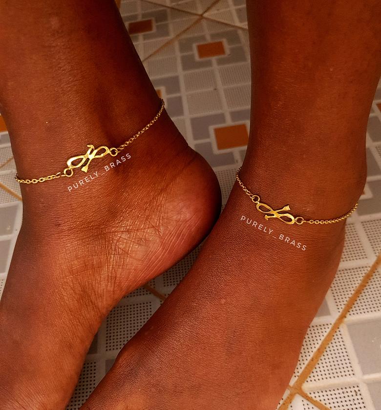 Stylish Single layer Brass Anklets image