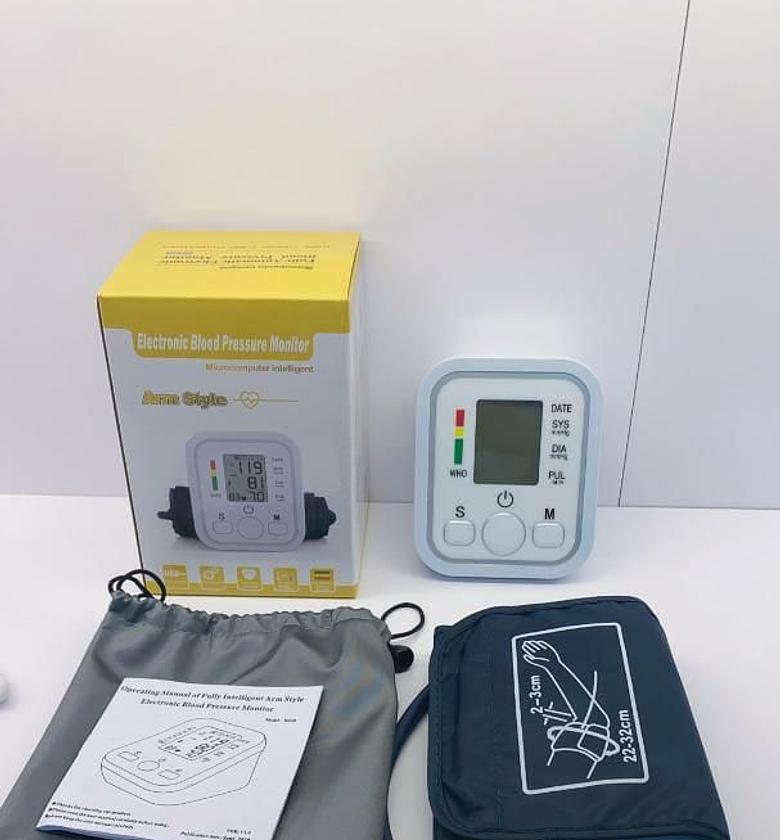 Electronic Digital Arm BP Blood Pressure Monitor Machine Heartbeat Pulse Meter Test Sphygmomanometer + USB cable image