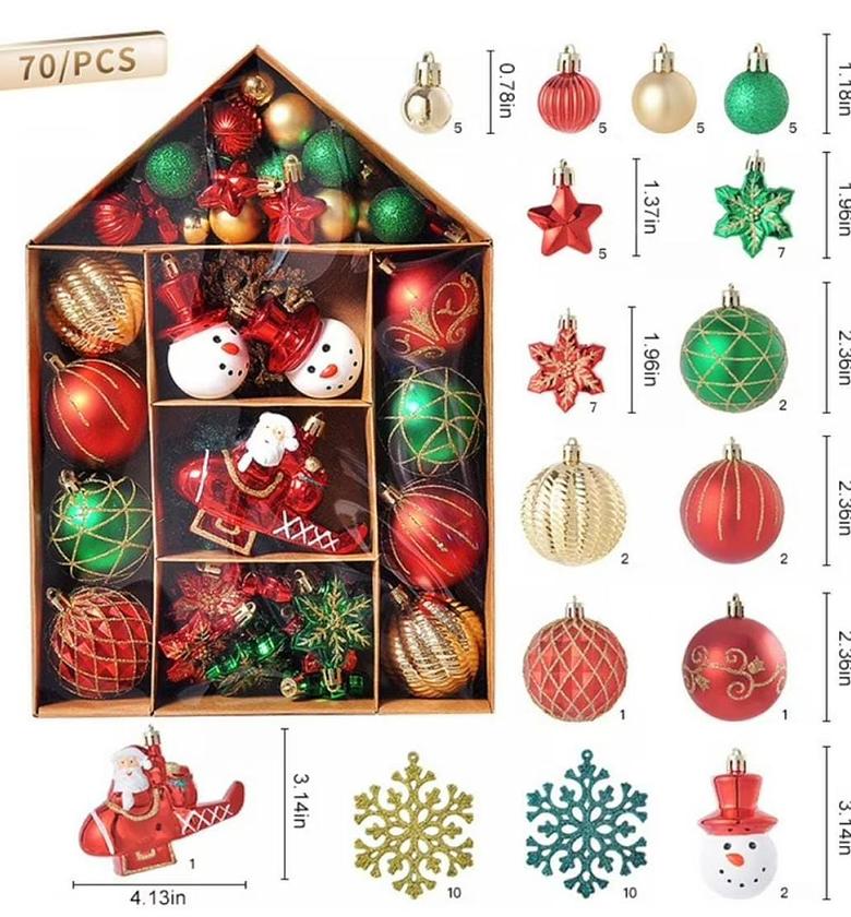 70pcs Christmas Ornaments set image