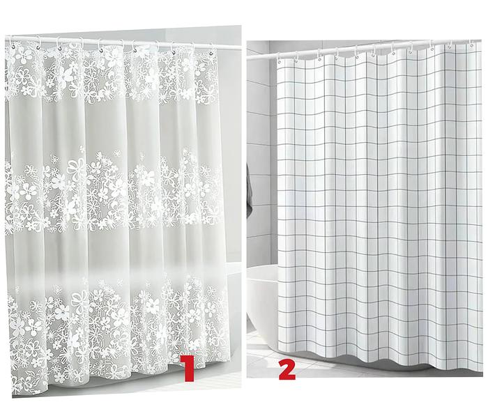 PVC Shower Curtain Waterproof Floral Bathroom - 180*200cm image