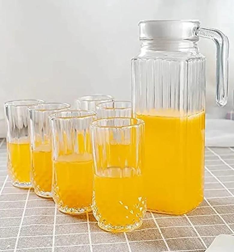 7Pcs Quality Water Set 6 Glasses With 1 Jug image