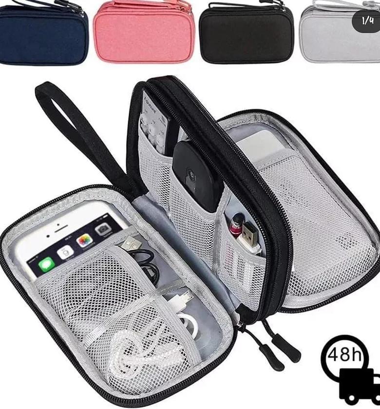 Travel Cable Organizer Bag Portable Power Bank Organize image