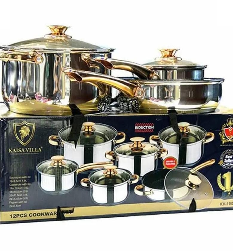 10 pcs Affordable kaisavila stainless cookware set. Good Quality Highly Recommended image