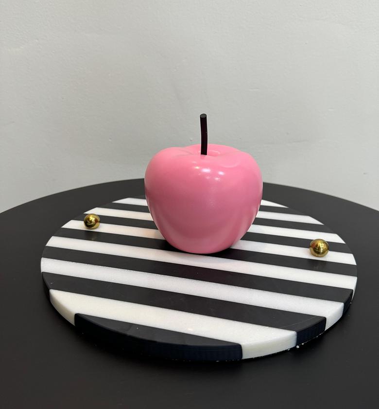 Glossy pink apple ornament   image
