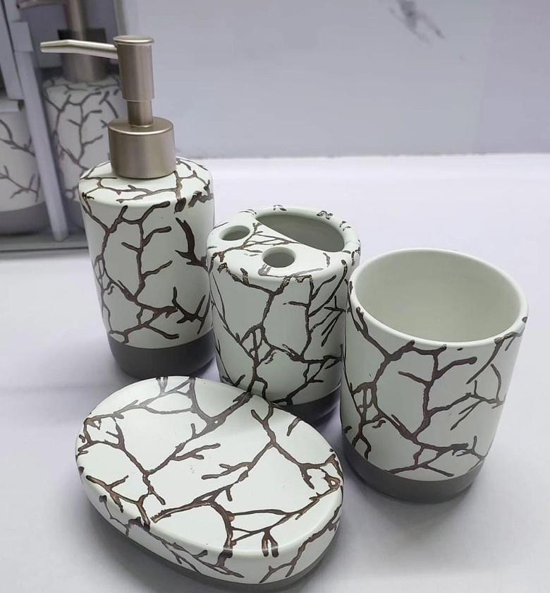 Marble ceramic 4in1 bathroom set. image