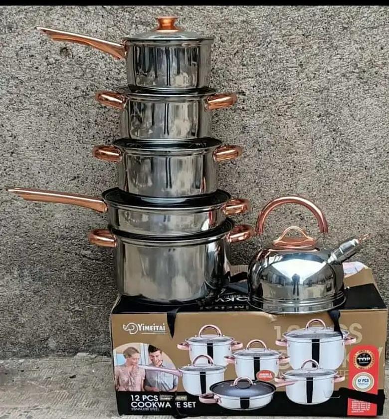 12pc Yimeittai Stainless steel Cookware set image