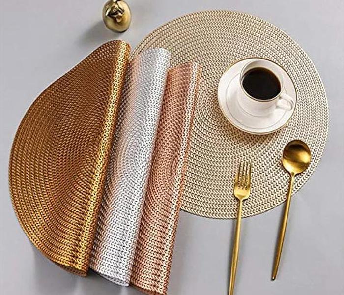 Classy Round Non Woven Place Table Mats -6pcs image