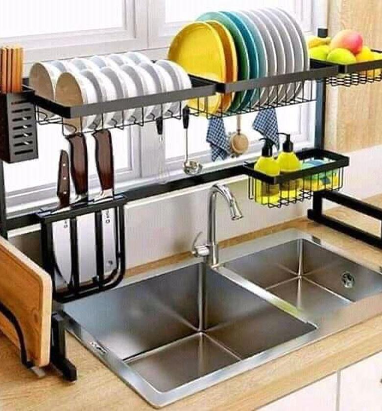 Over The Sink  Dish Drainer. Over The Sink Dish Drainer And Utensils Storage Rack. RECOMMENDED  image