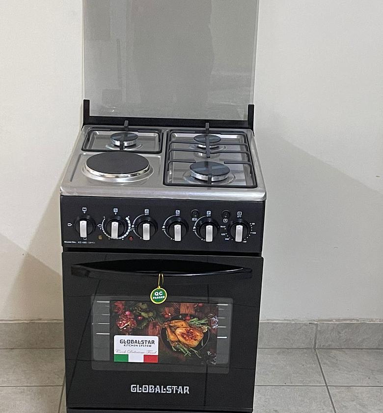 Globalstar Black 50*55 JET 3+1 standing cooker with electric oven image