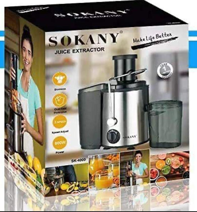 Sokany Quality 800 Watts Juicer Making machine whole fruit and vegetable Juice Extractor image