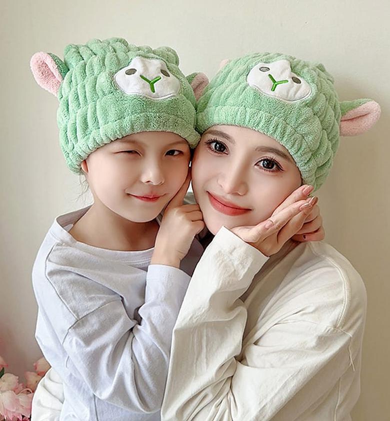 Cute Microfibre Quick Hair Drying Bath Towel Spa Bowknot Wrap Towel Cap image