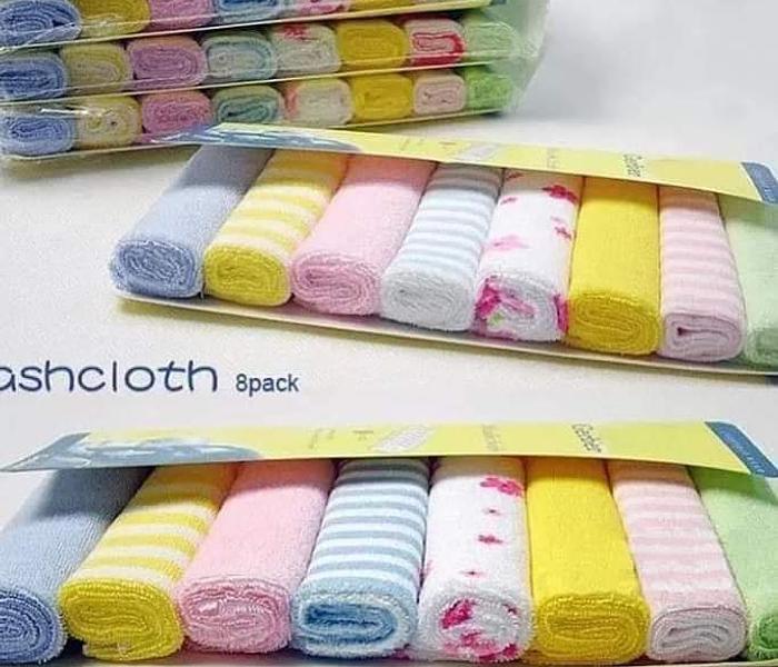 Fashion 8 Assorted Infant Newborn Bath Towel Washcloth image