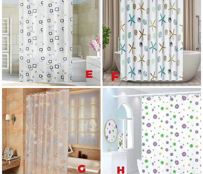 PEVA Shower Curtain Waterproof Floral Bathroom - 180*200cm image