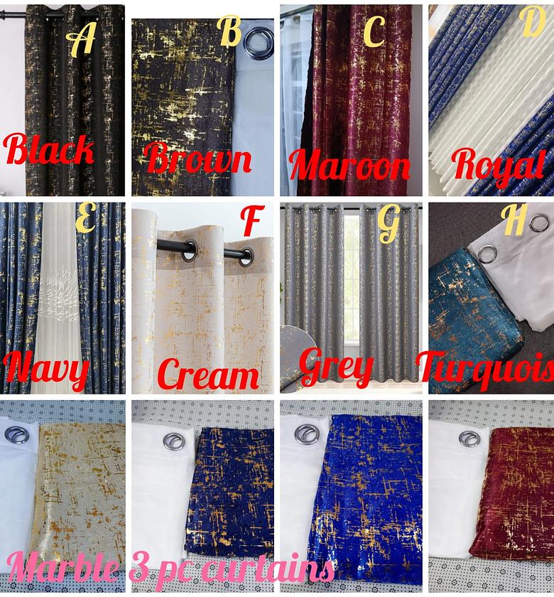 3 pc marble curtain image