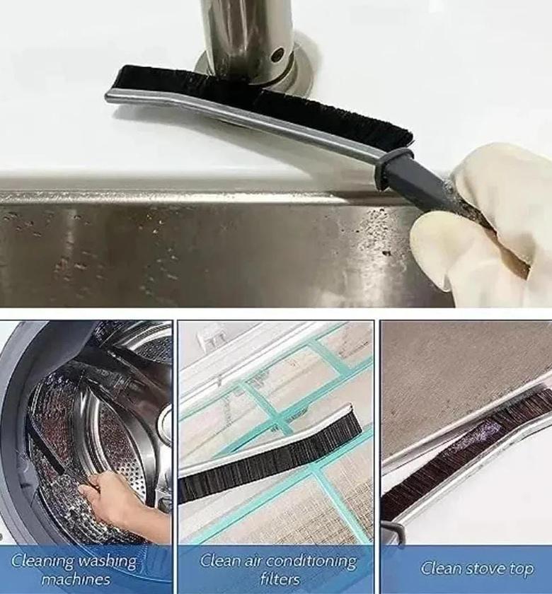 2pcs hard bristle crevice cleaning brush image