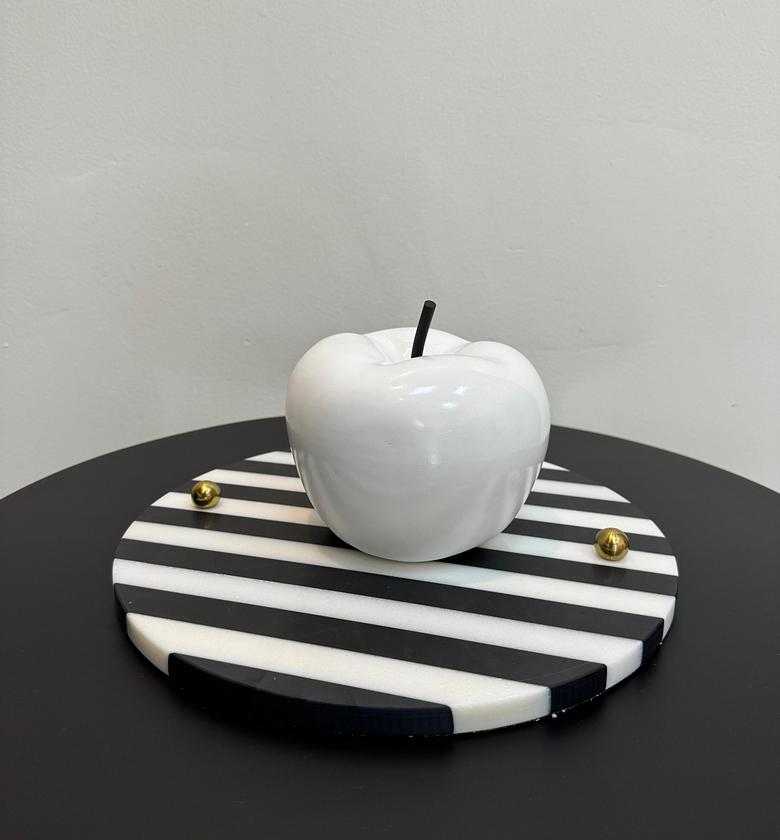 Glossy white apple ornament  image