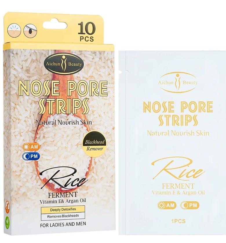 10 pcs Rice extract Nose mask to remove blackheads and whiteheads image