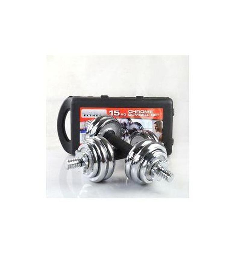 15KG ADJUSTABLE CHROME PLATED DUMBELL WEIGHT SET image