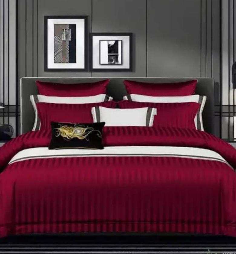 Extra king size stripped bedsheets Size: 250cm by 270cm. image