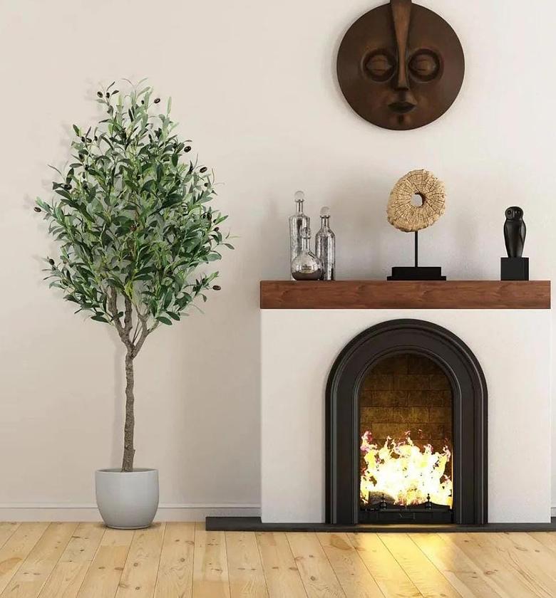 High quality real touch olive plants with fruits image