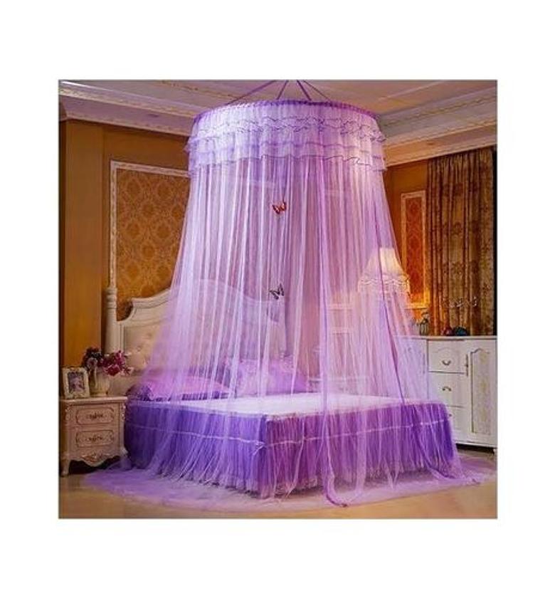 Universal size Round Mosquito Net For Single Bed-FREE SIZE. image