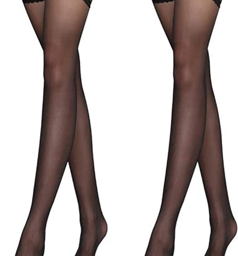 Sheer Lace Top Thigh High Stockings image