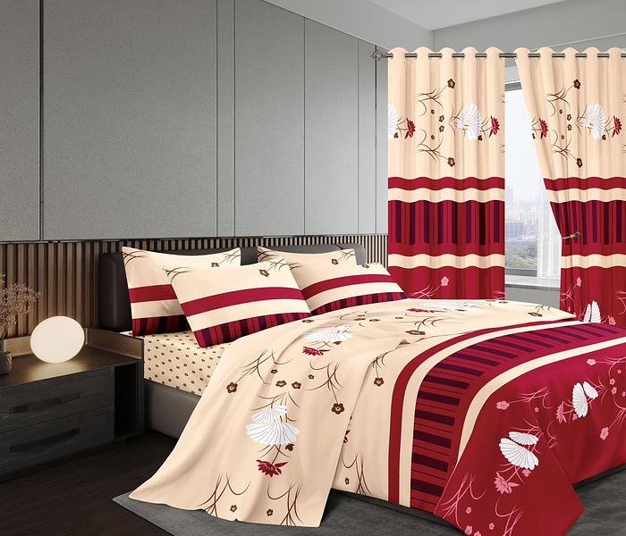 7 PC Fluffy Curtains Duvet Set-6*6 image