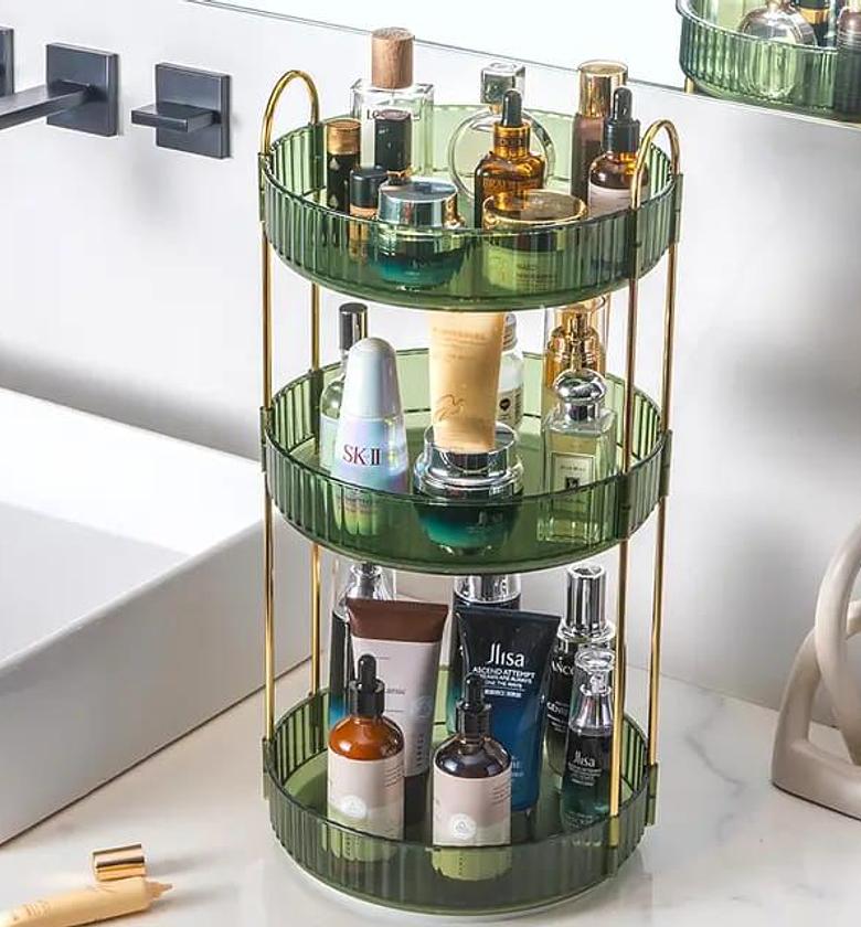 360 Degree 3 Tier Rotating  Multifunctional Transparent organizer image