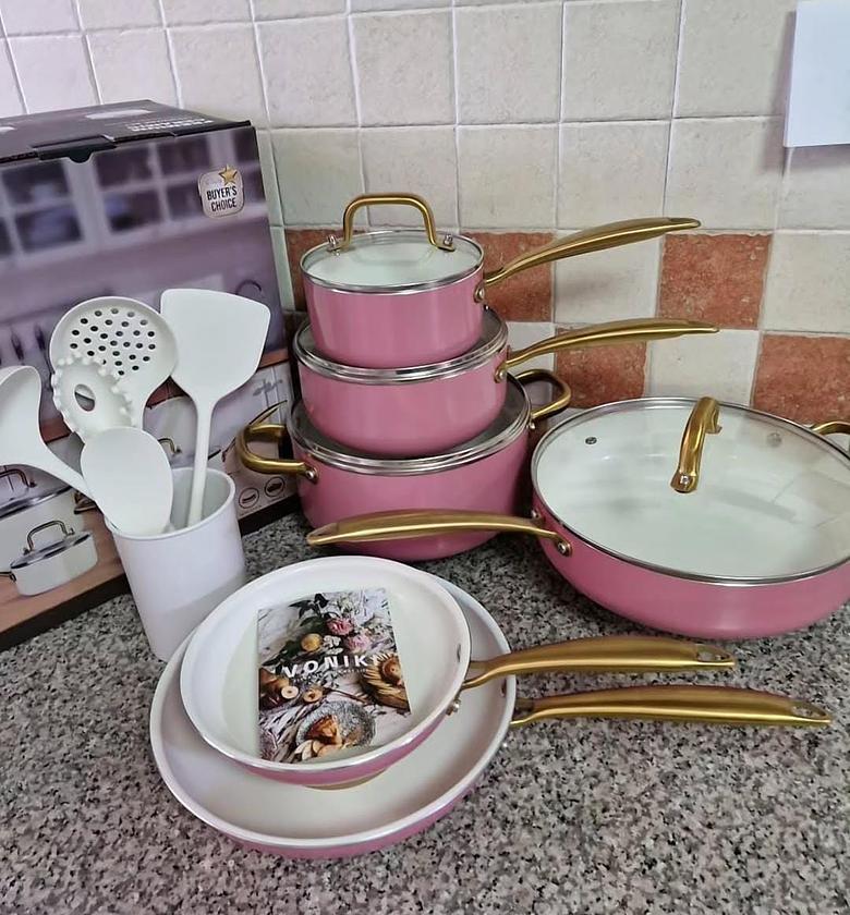 15pcs Premium Ceramic Cookware set image