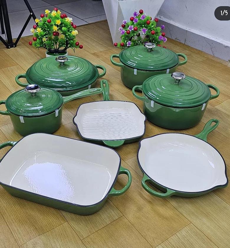 Enamel Cast iron cooking pots. image