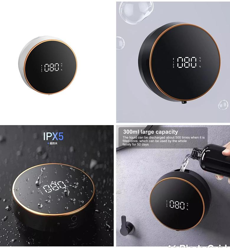 SOAP DISPENSER. 300ml automatic soap dispenser with temperature display image