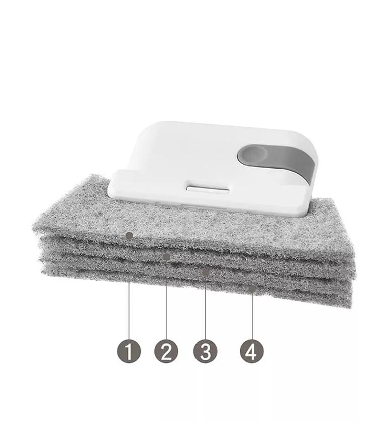 CLEANING BRUSH. Creative multilayered groove cleaning double sided brush image