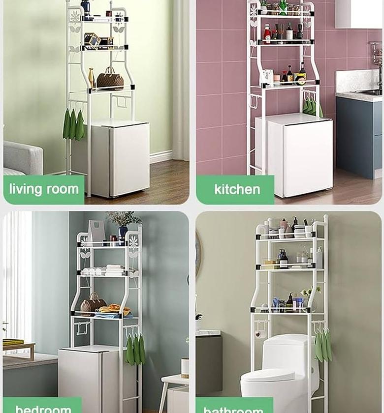 Detachable metallic 3 layer over the toilet Rack/  Detachable metallic 3 layer over the washing machine rack image