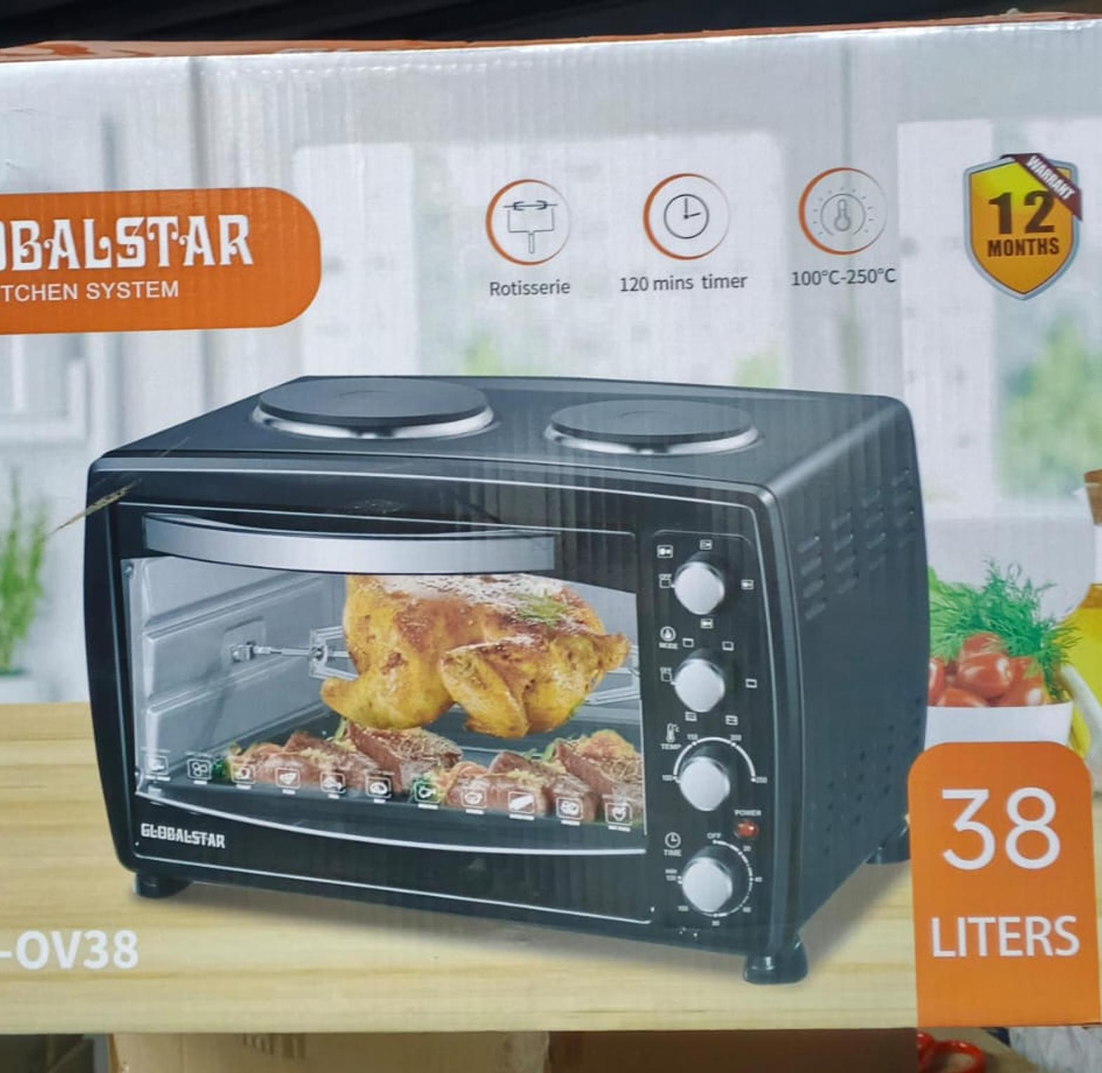 Globalstar Oven 38 Liters with rotisserie and double hot plate 9
