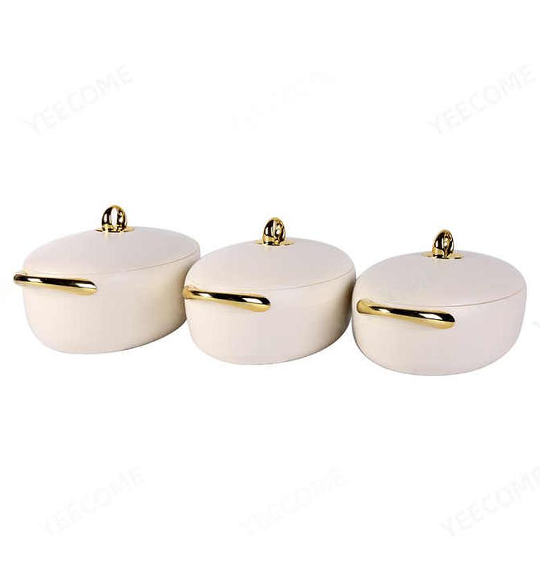 ✓OVAL Insulated Hotpots no Colour,Maroon,Grey,white and chocolate/brown Available in stock image