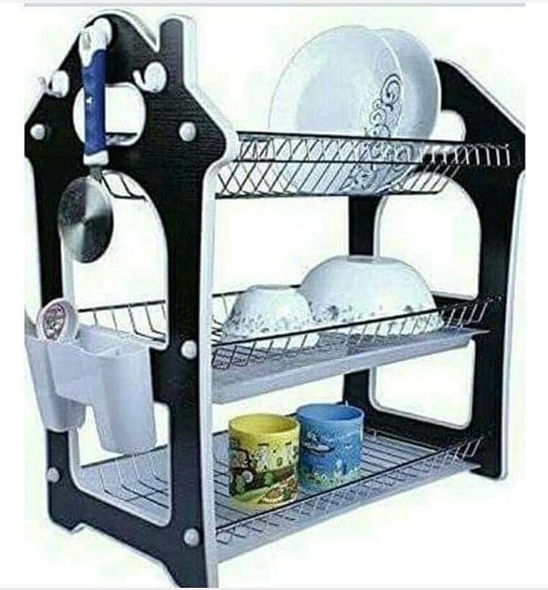 Dish rack 3 layer wooden Very Good Quality image